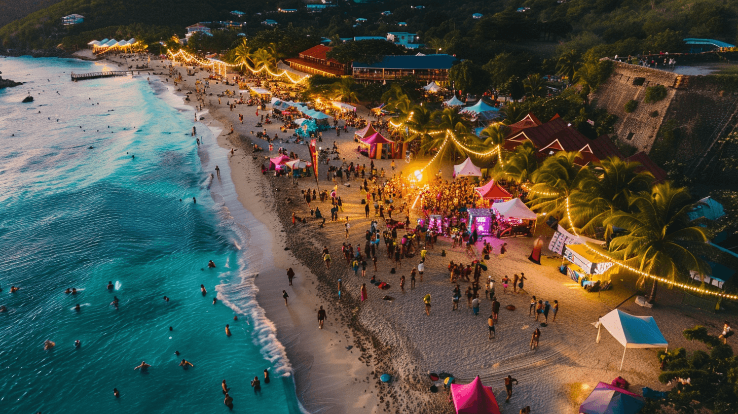 Festival plage Martinique vue drone
