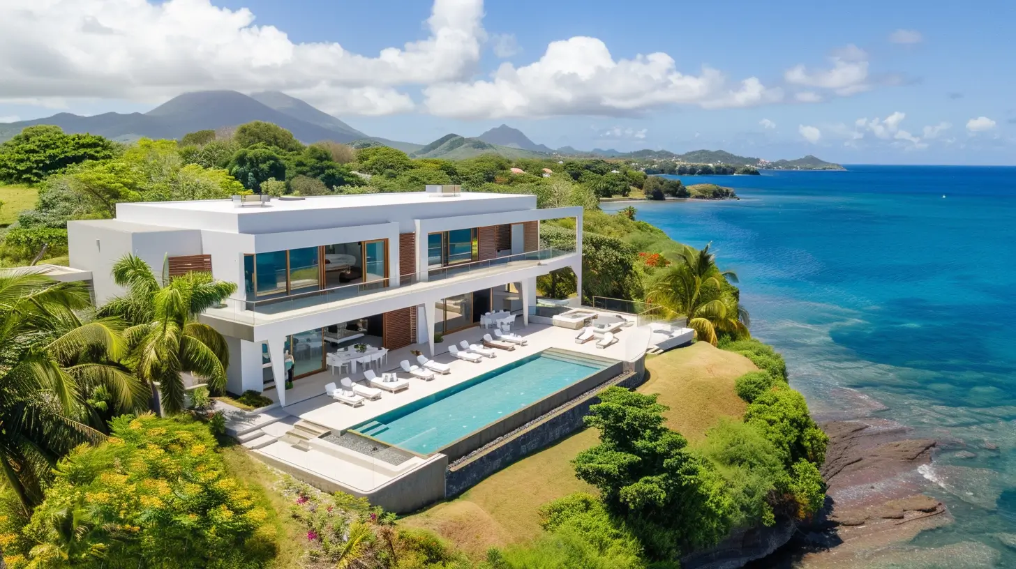 Vue aérienne villa immobilier Martinique