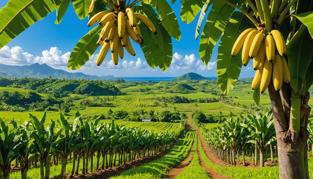 exportations de bananes et de canne à sucre